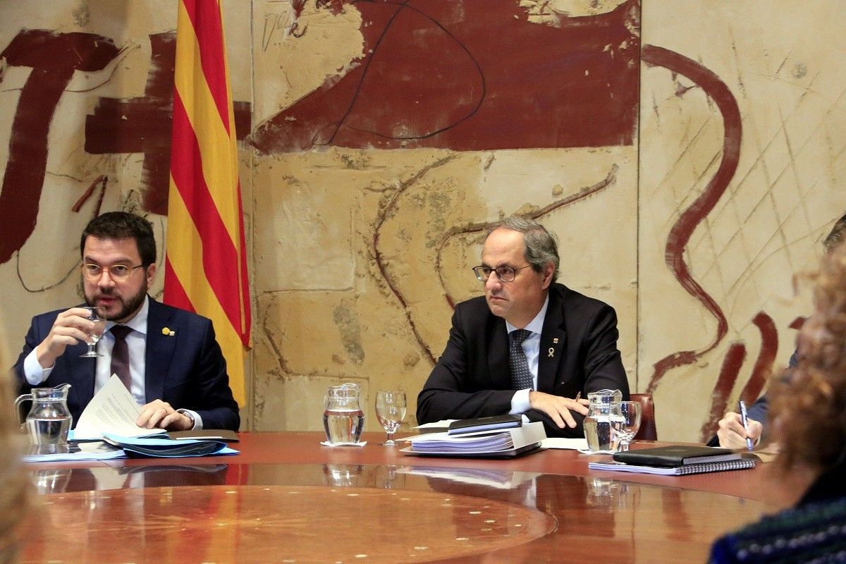 Quim Torra i Pere Aragonès, en la reunió del Govern del 10 de desembre del 2019