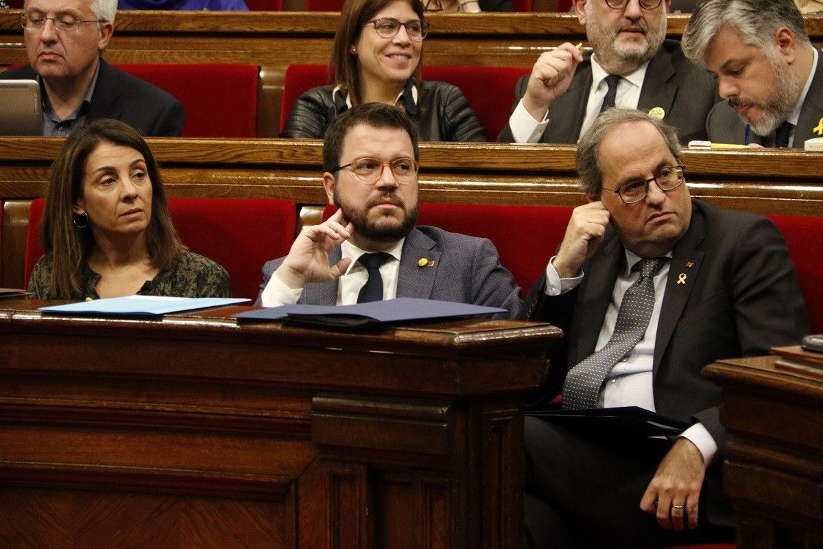 Quim Torra i Pere Aragonès, aquest dimecres al ple del Parlament