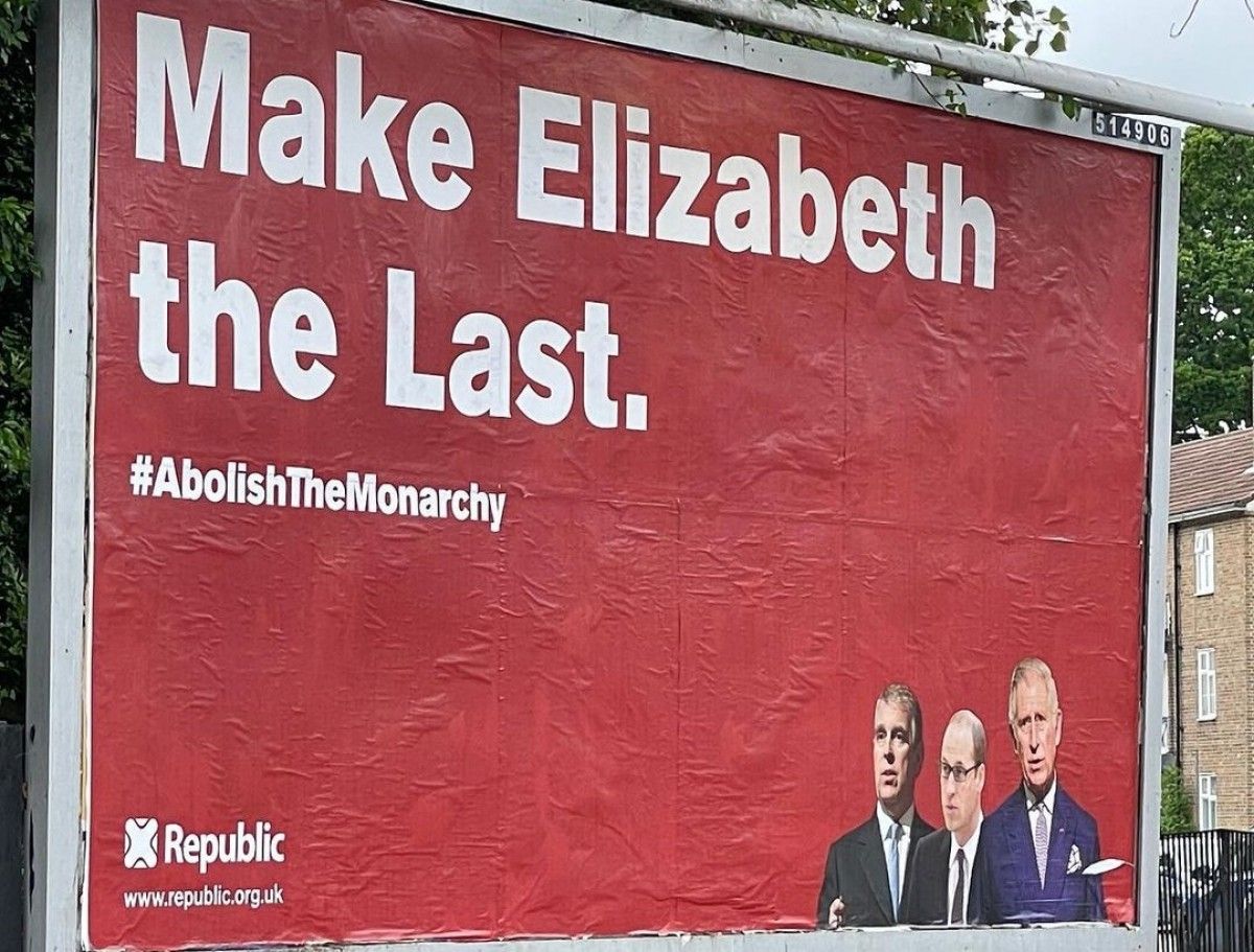 Un cartell contra la monarquia al Regne Unit