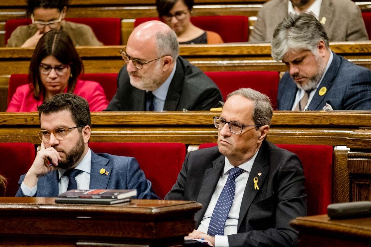 Torra i Aragonès, en el debat de la moció de censura