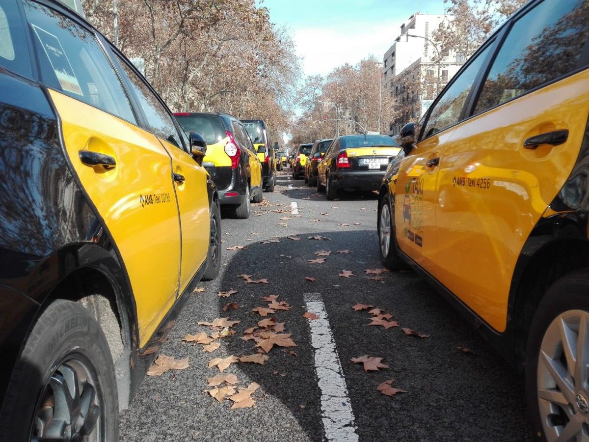 Imatge de la vaga de taxis del gener del 2019