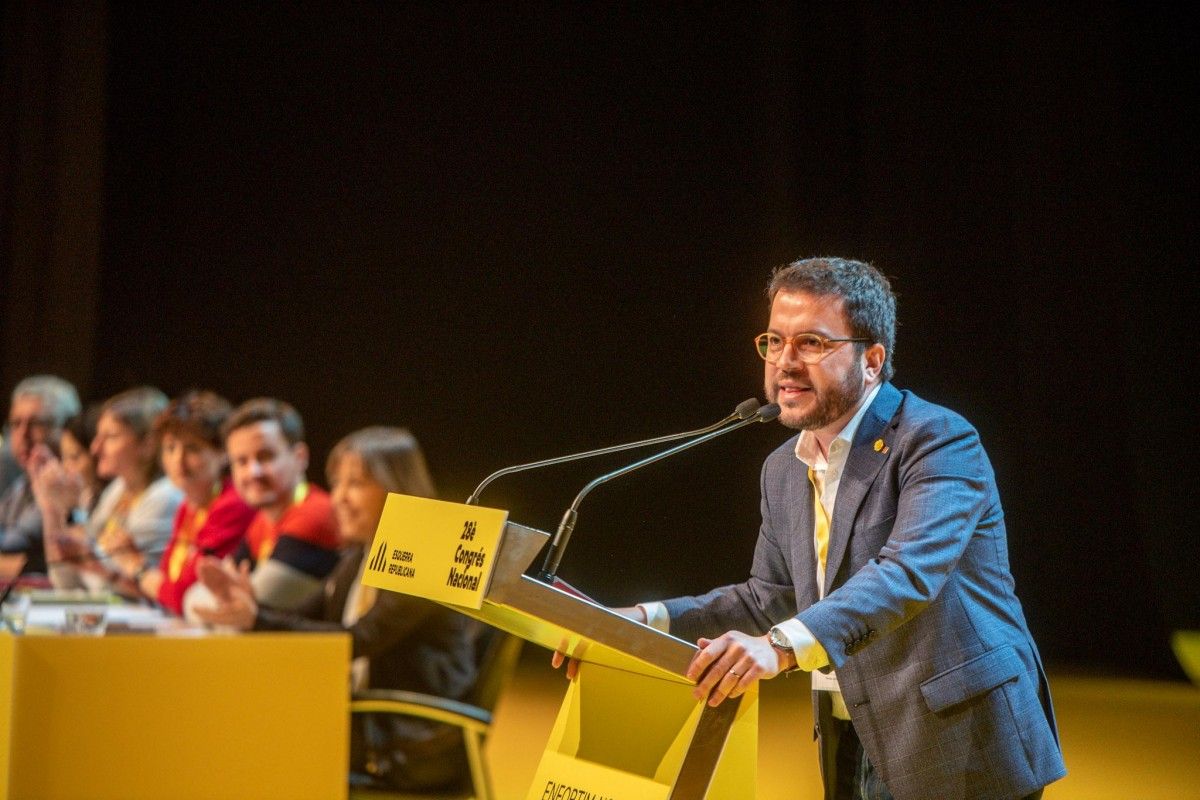 El vicepresident del Govern i coordinador nacional d'ERC, Pere Aragonès, al congrés del partit