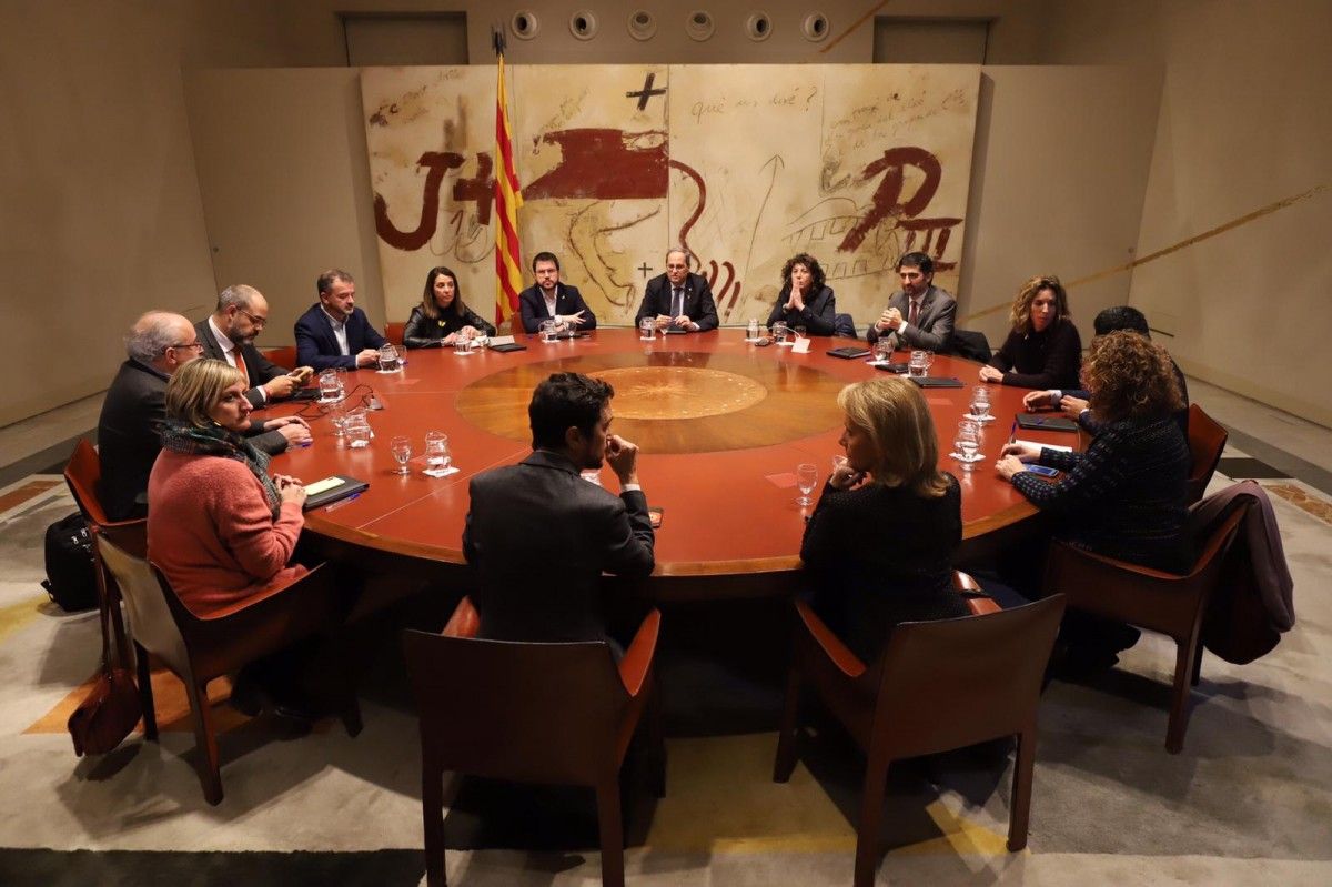 Reunió extraordinària del Govern del 3 de gener després de la inhabilitació de Torra