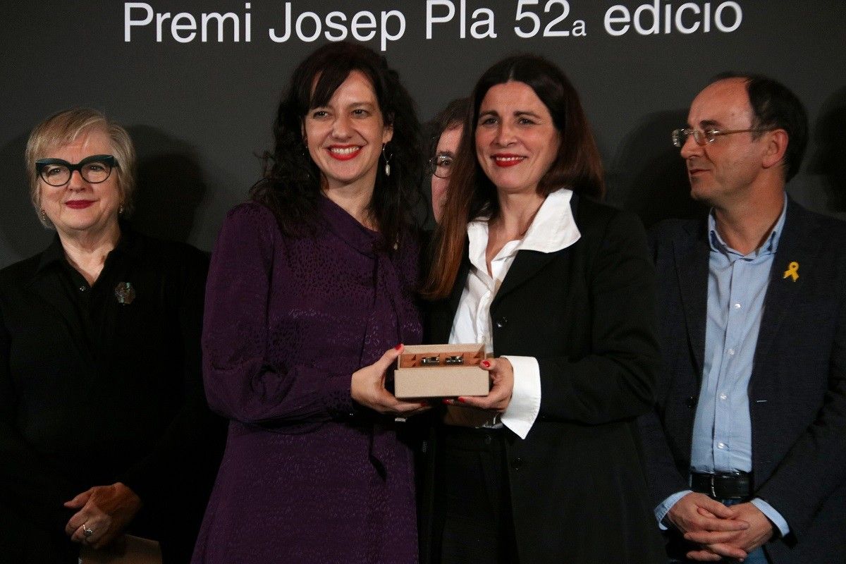 Laia Aguilar durant la recepció del premi 