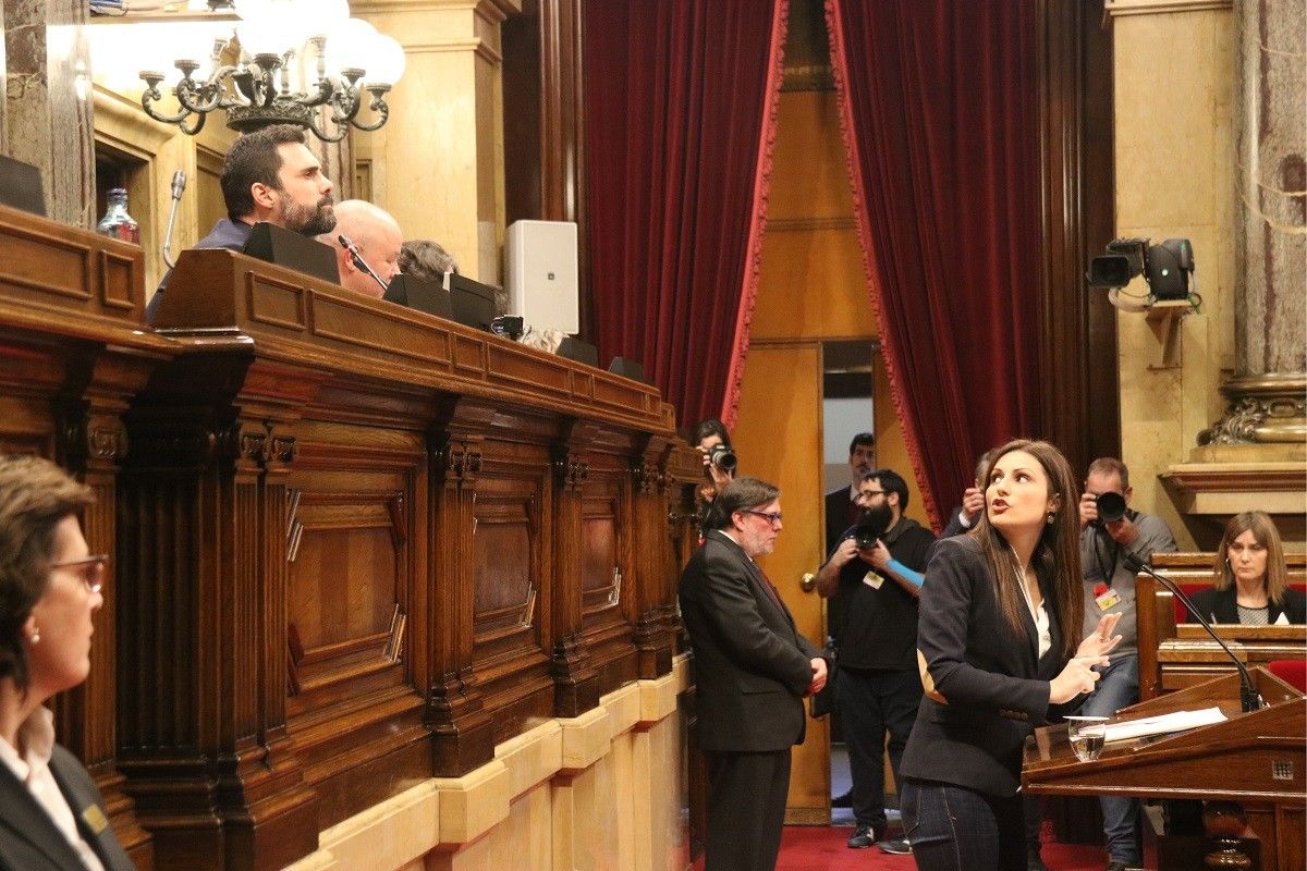 La presidenta del grup de Ciutadans, Lorena Roldán, al Parlament
