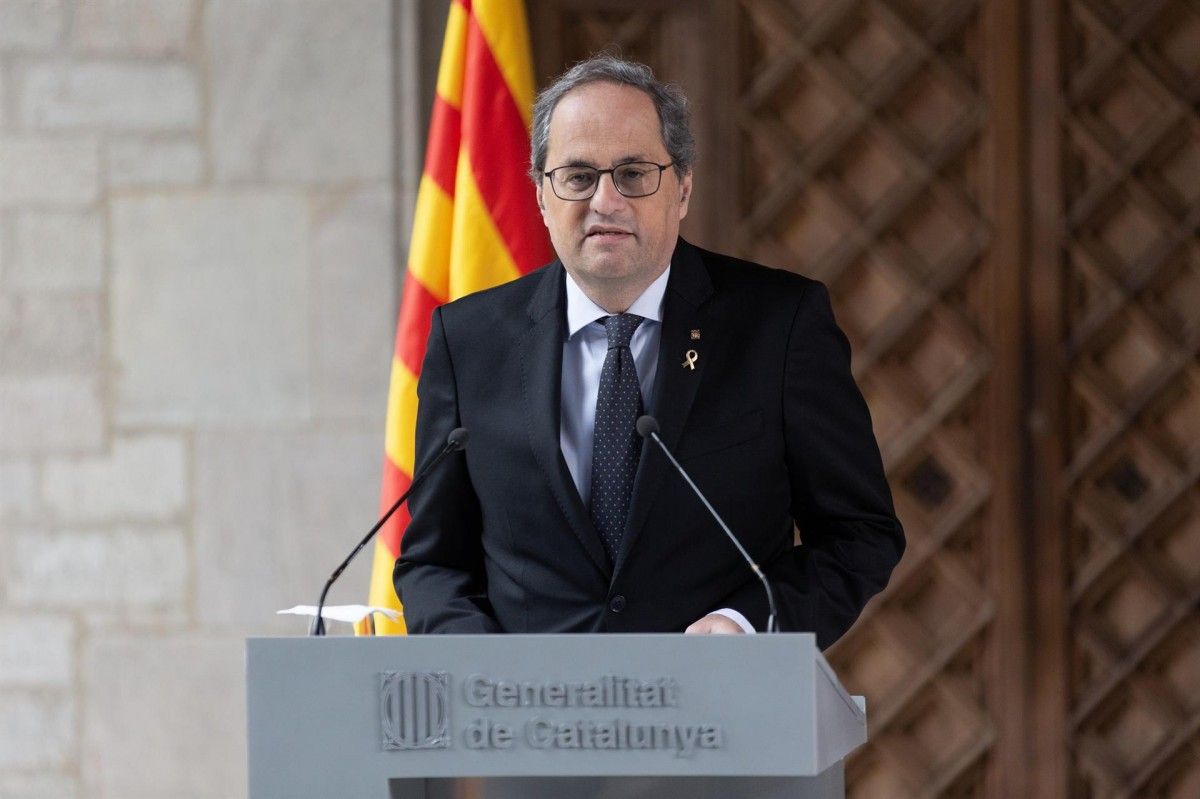 El president de la Generalitat, Quim Torra, aquest dimecres a la Generalitat