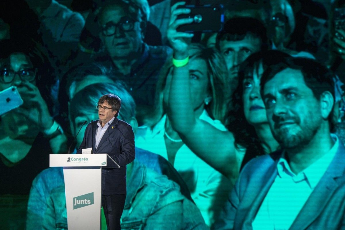 Carles Puigdemont, al congrés de Junts.