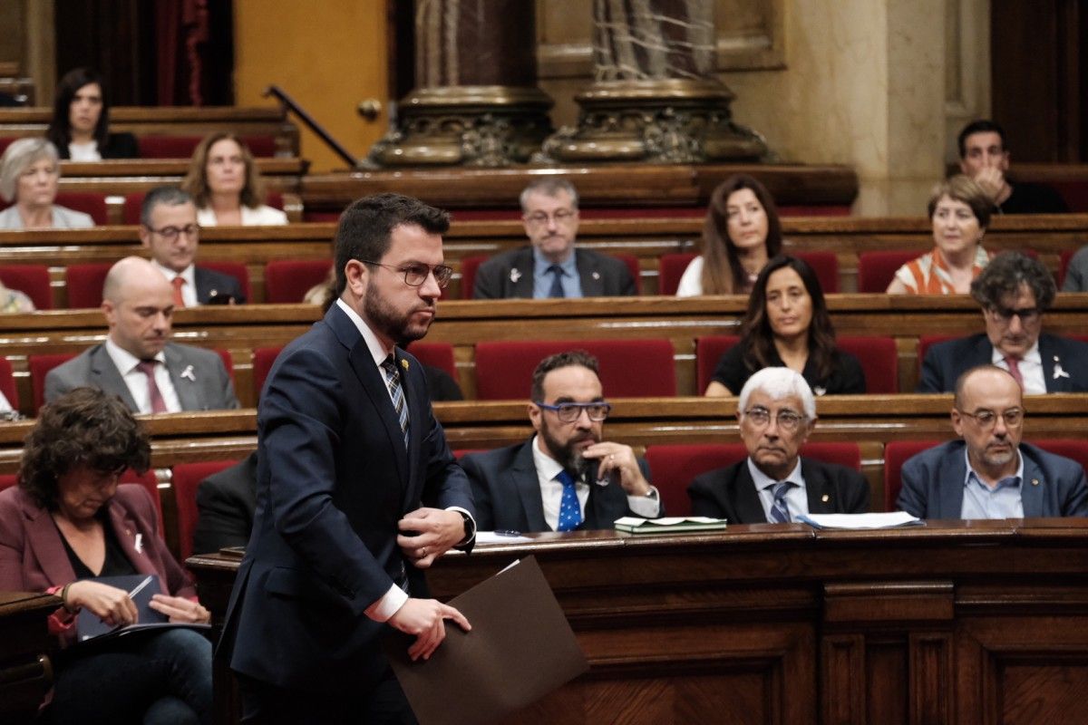 Pere Aragonès, aquest dimecres al Parlament.
