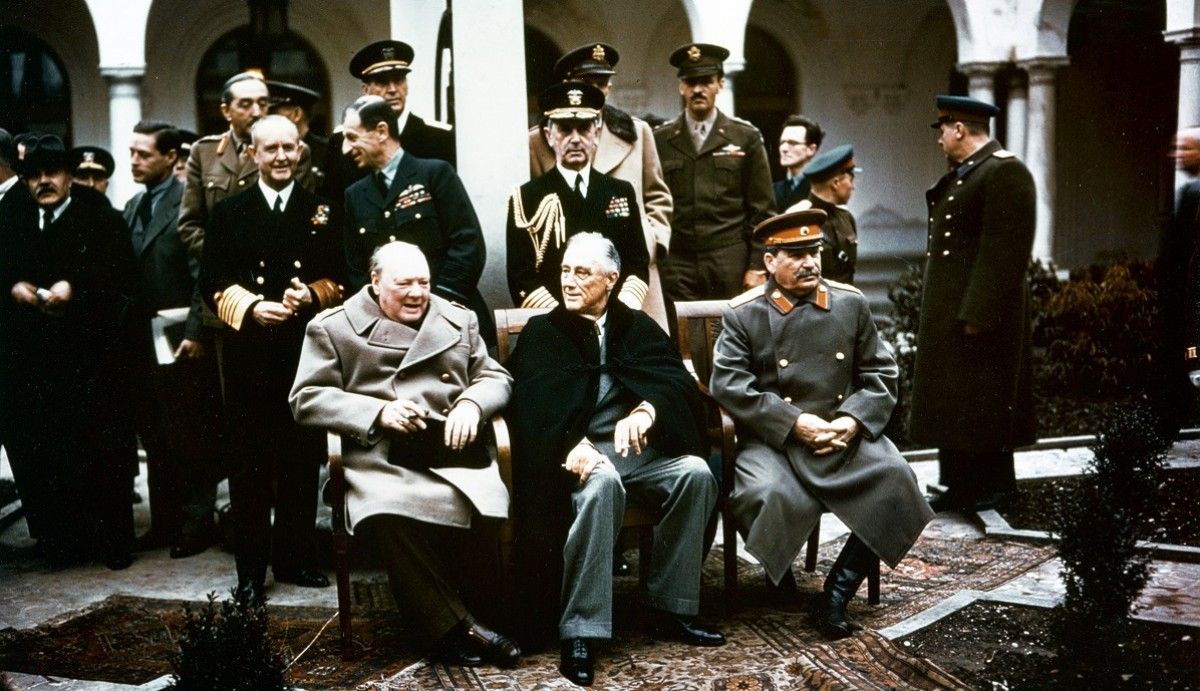 W.Churchill, F.Roosevelt i I.Stalin, a la Conferència de Ialta