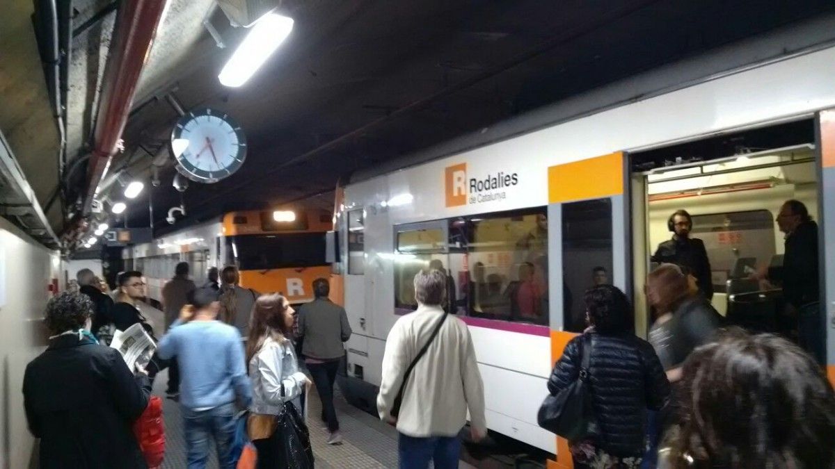 Tren avariat a Sabadell Nord
