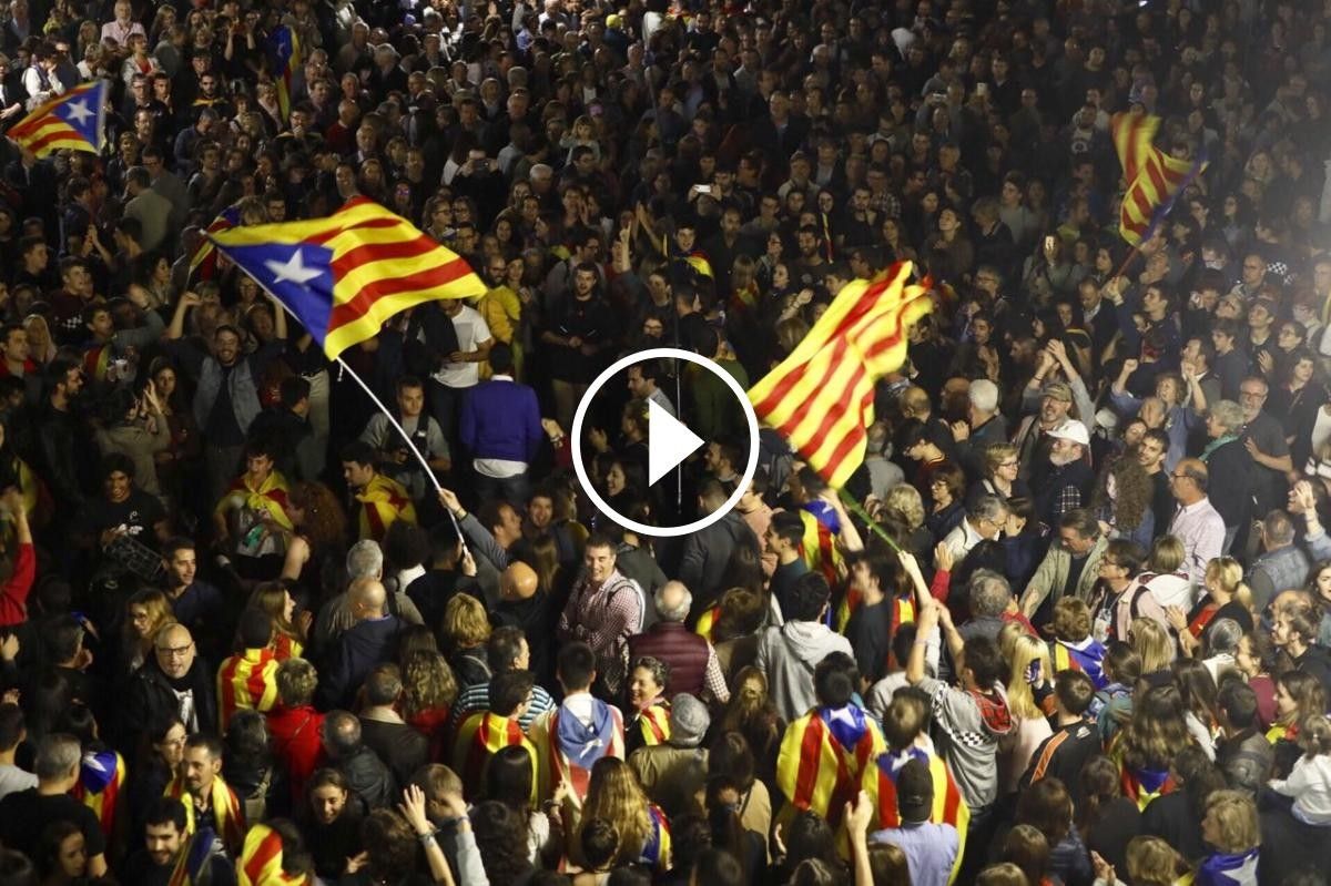 Concentració per celebrar la independència a Sabadell