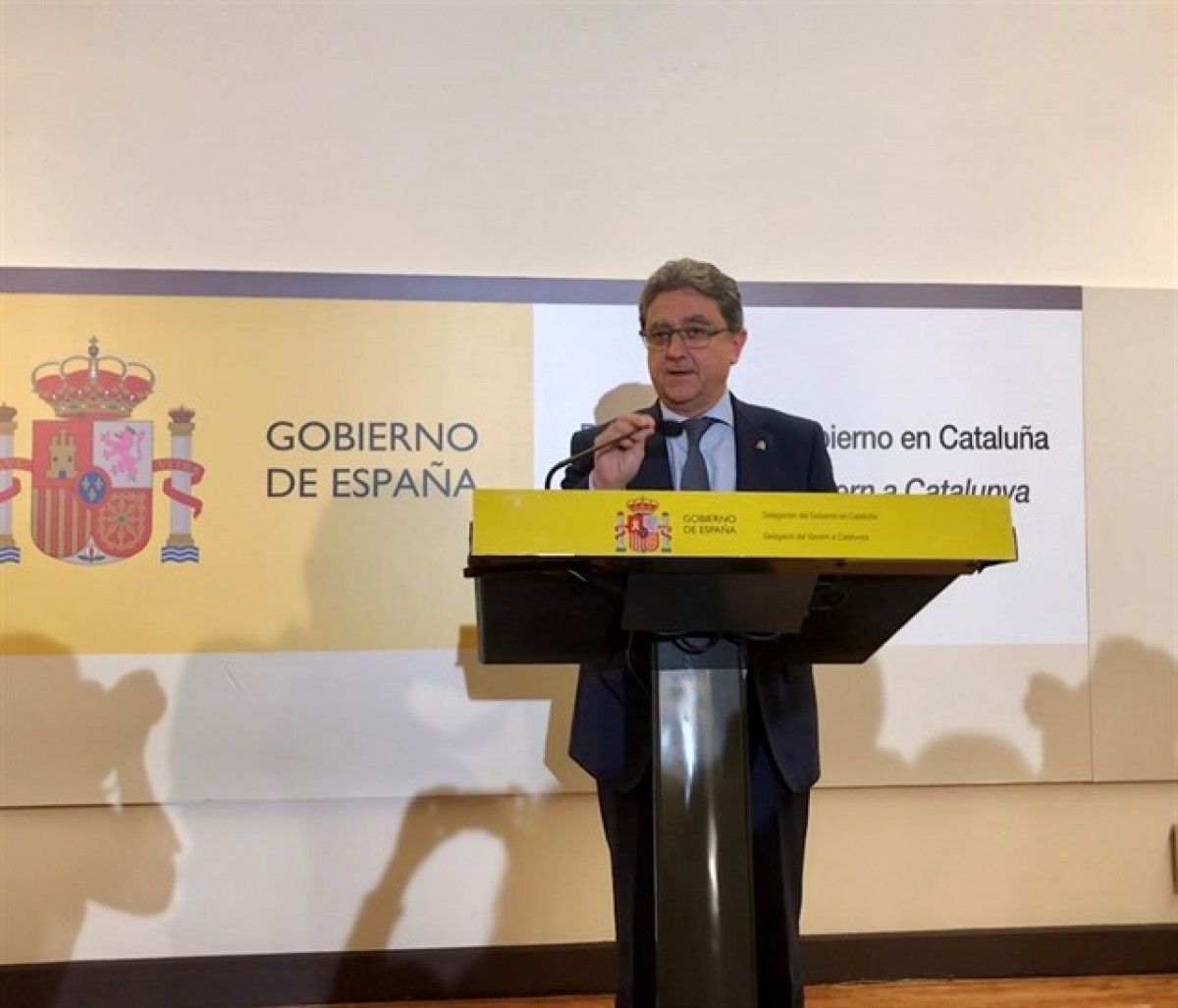 Enric Millo explicant els acords del Consell de Ministres des de Barcelona