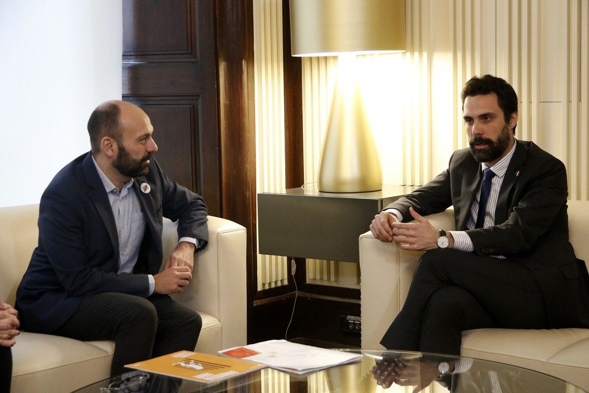 Marcel Mauri i Roger Torrent s'han reunit aquest migdia al Parlament