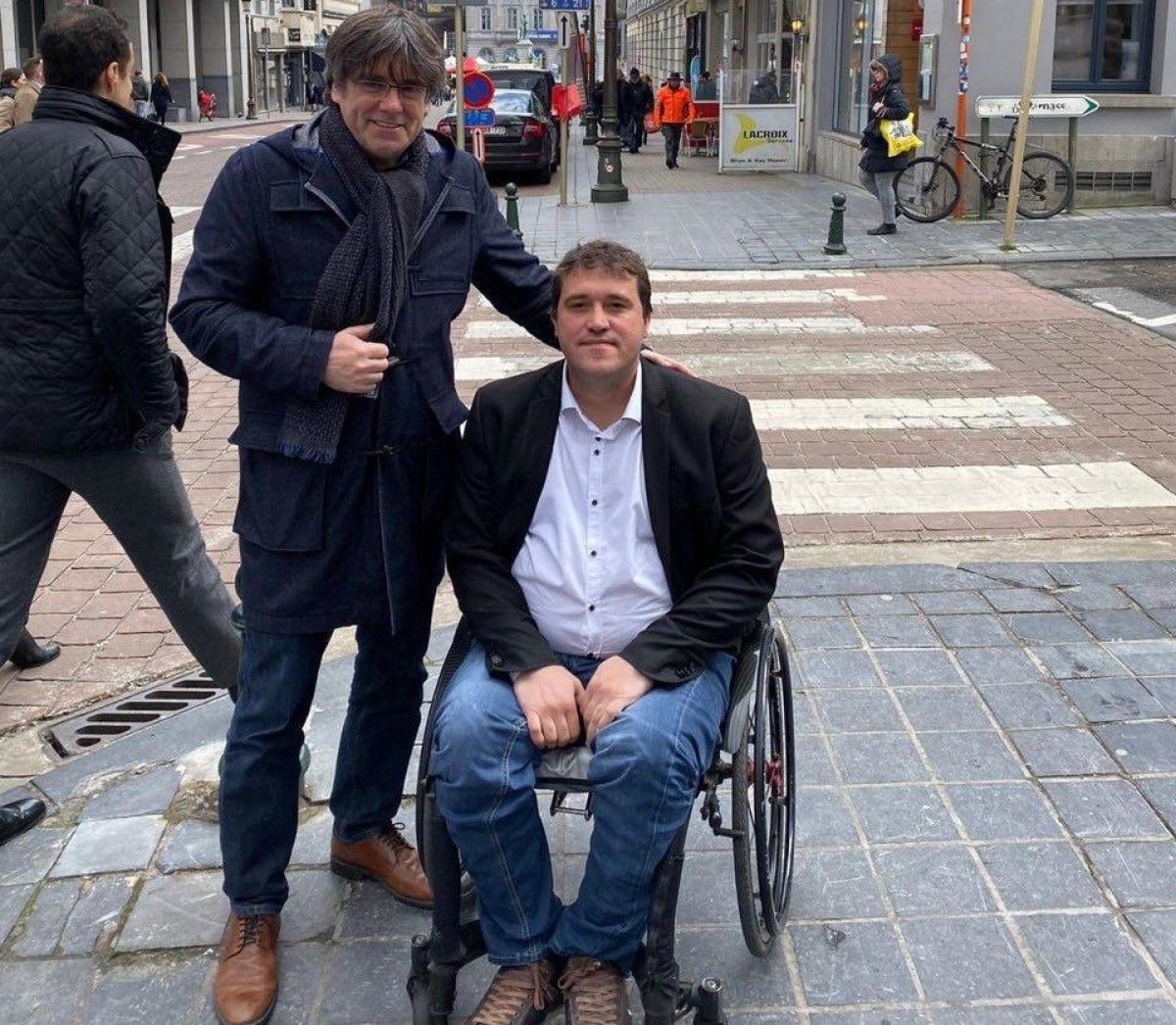 Carles Puigdemont i David Bonvehí, aquest dimarts a Brussel·les