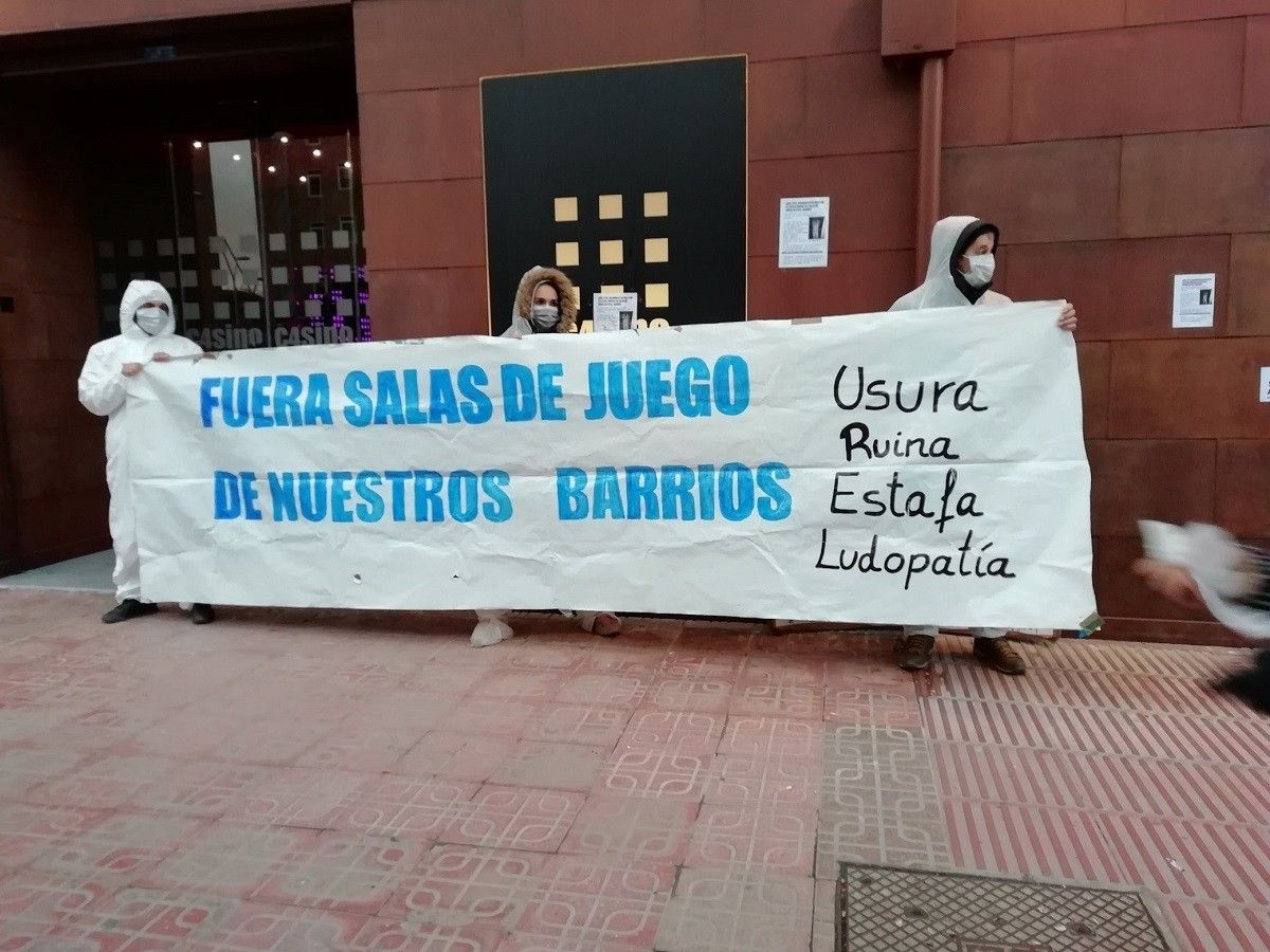 Una protesta contra les cases a la ciutat de Burgos