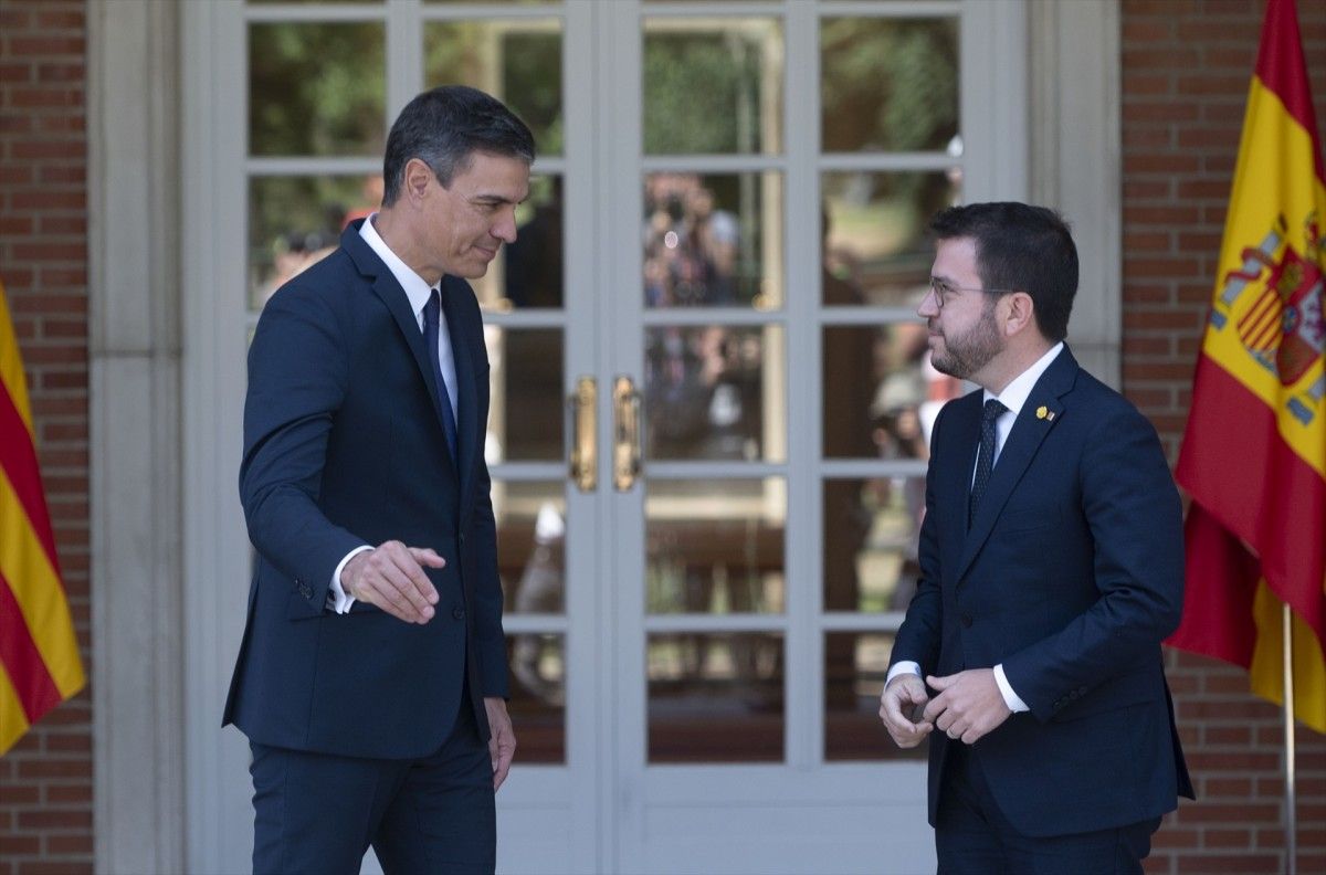 El president del govern espanyol, Pedro Sánchez, i el president de la Generalitat, Pere Aragonès.