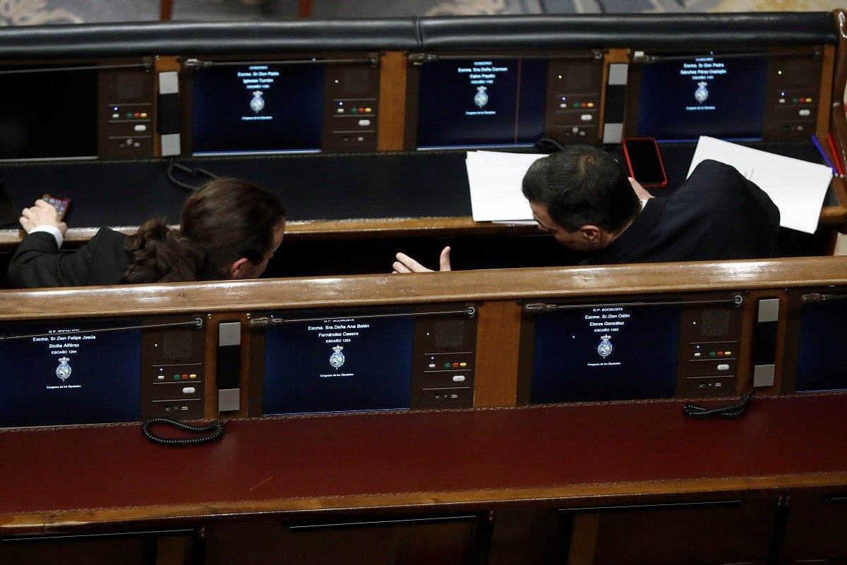 Pedro Sánchez i Pablo Iglesias, la setmana passada al Congrés dels Diputats
