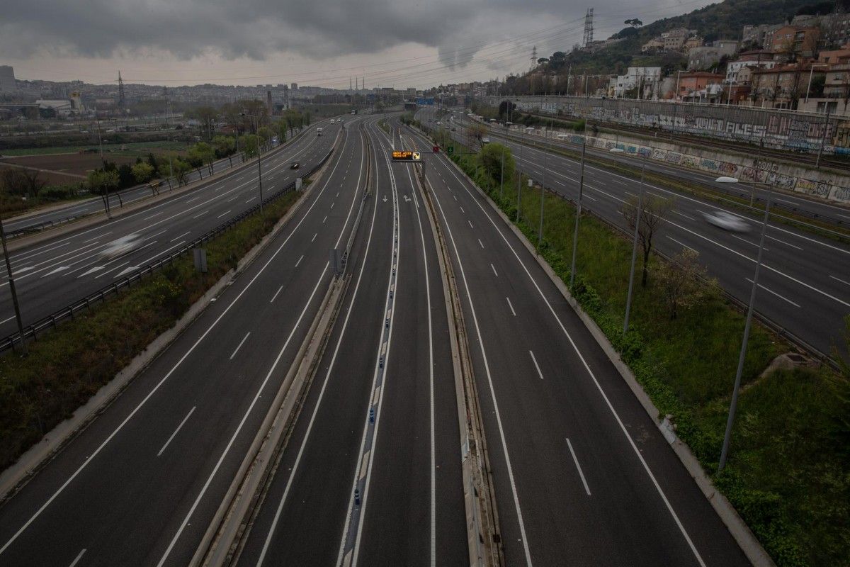 Autopistes buides a l'àrea metropolitana de Barcelona