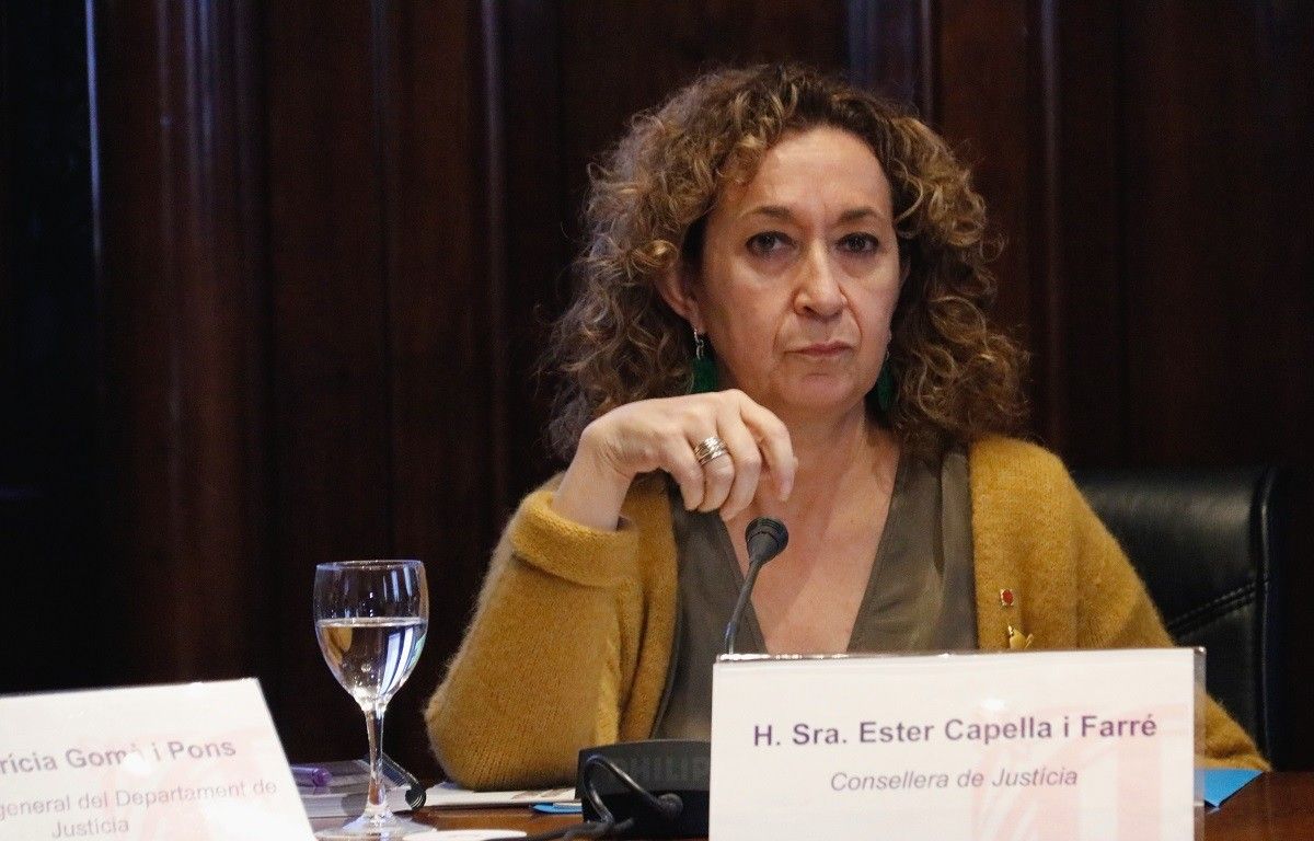 Ester Capella, en una imatge d'arxiu al Parlament