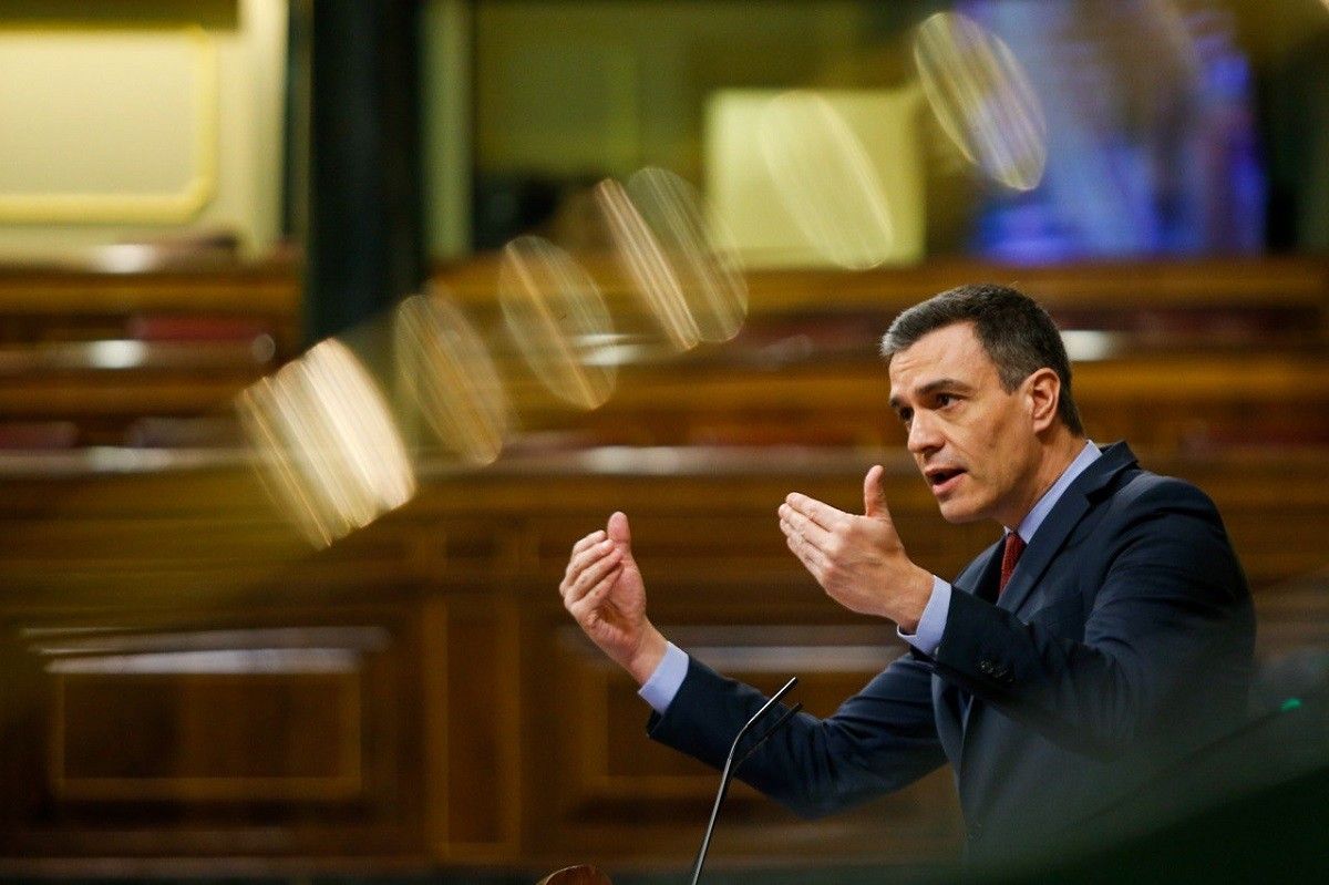 El president del govern espanyol, Pedro Sánchez, aquest dimecres al Congrés dels Diputats