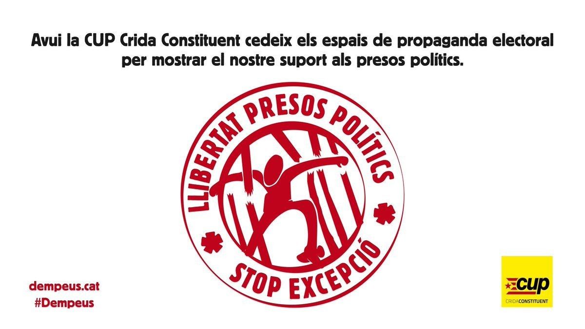 Espai electoral CUP dedicat als presos polítics