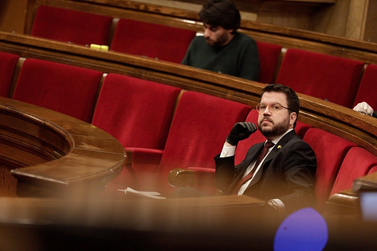 El vicepresident Pere Aragonès, divendres passat al Parlament.