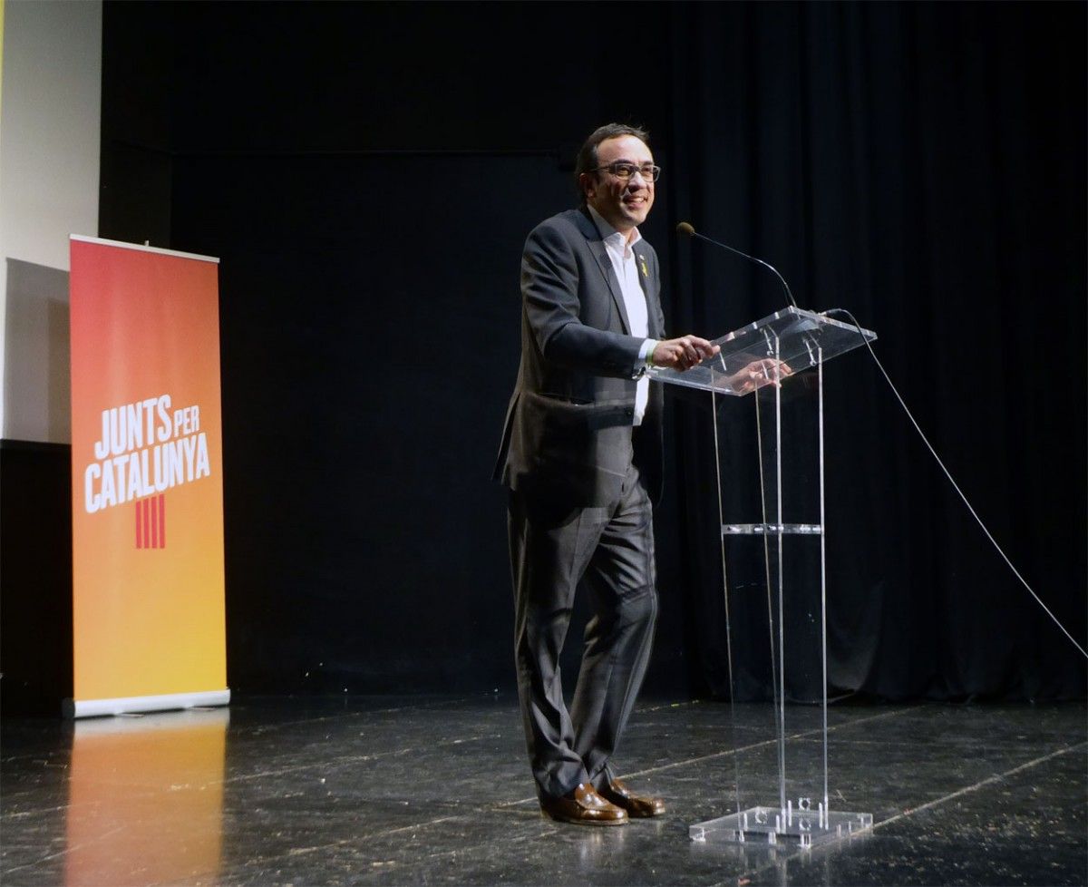 El candidat de Junts per Catalunya, Josep Rull, a Sabadell 