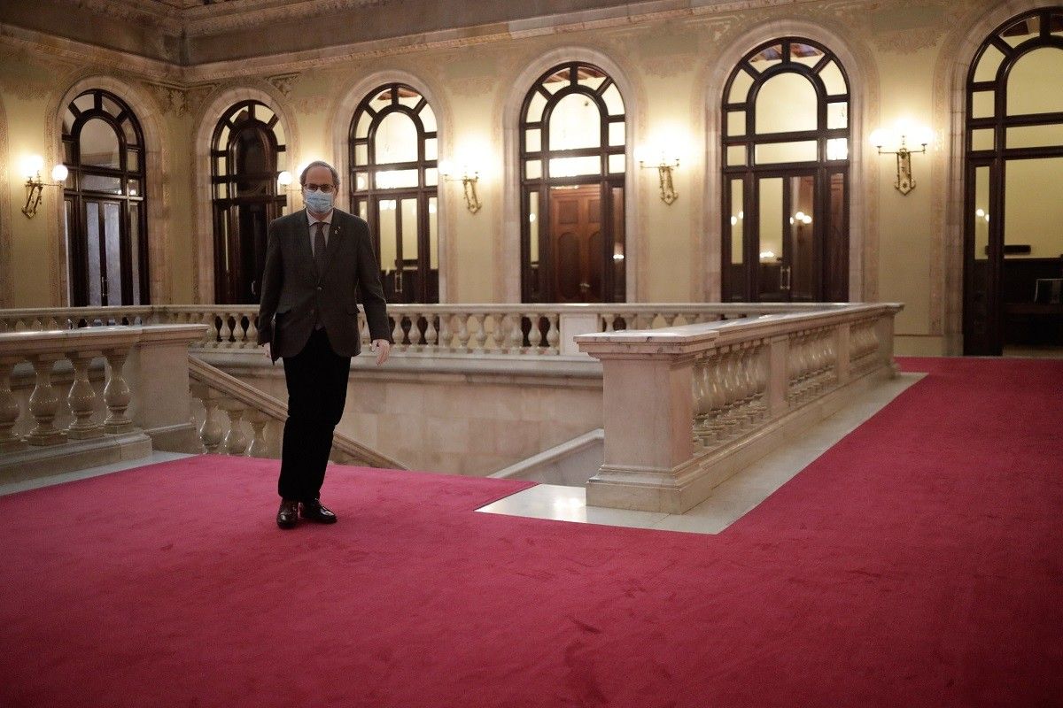 El president de la Generalitat, Quim Torra, al Parlament. 