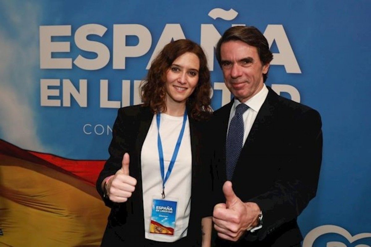 Díaz Ayuso i José María Aznar, en un acte del PP.