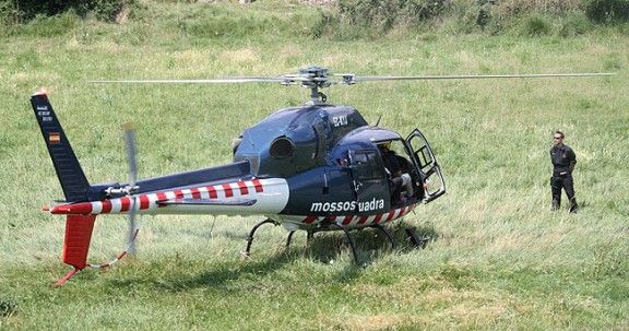 L'helicòpter dels Mossos que ha participat a la recerca