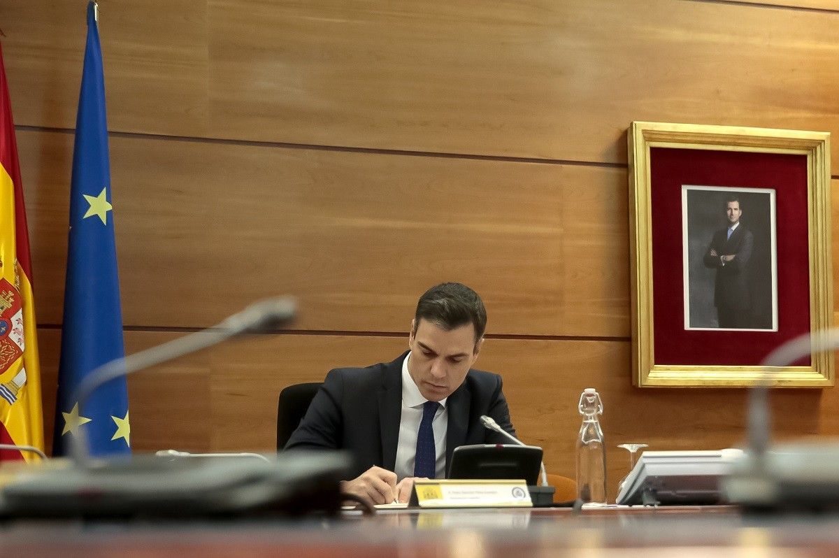 El president del govern espanyol, Pedro Sánchez, al consell de ministres