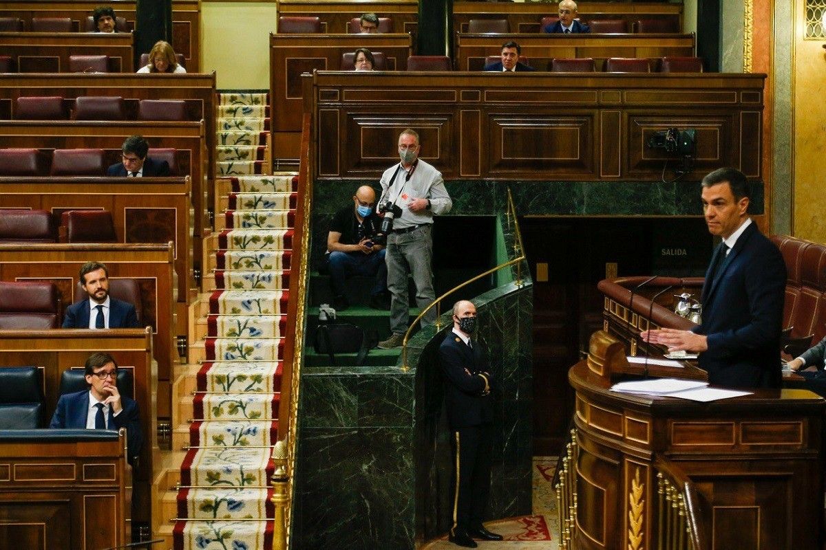 El president del govern espanyol, Pedro Sánchez, al Congrés dels Diputats