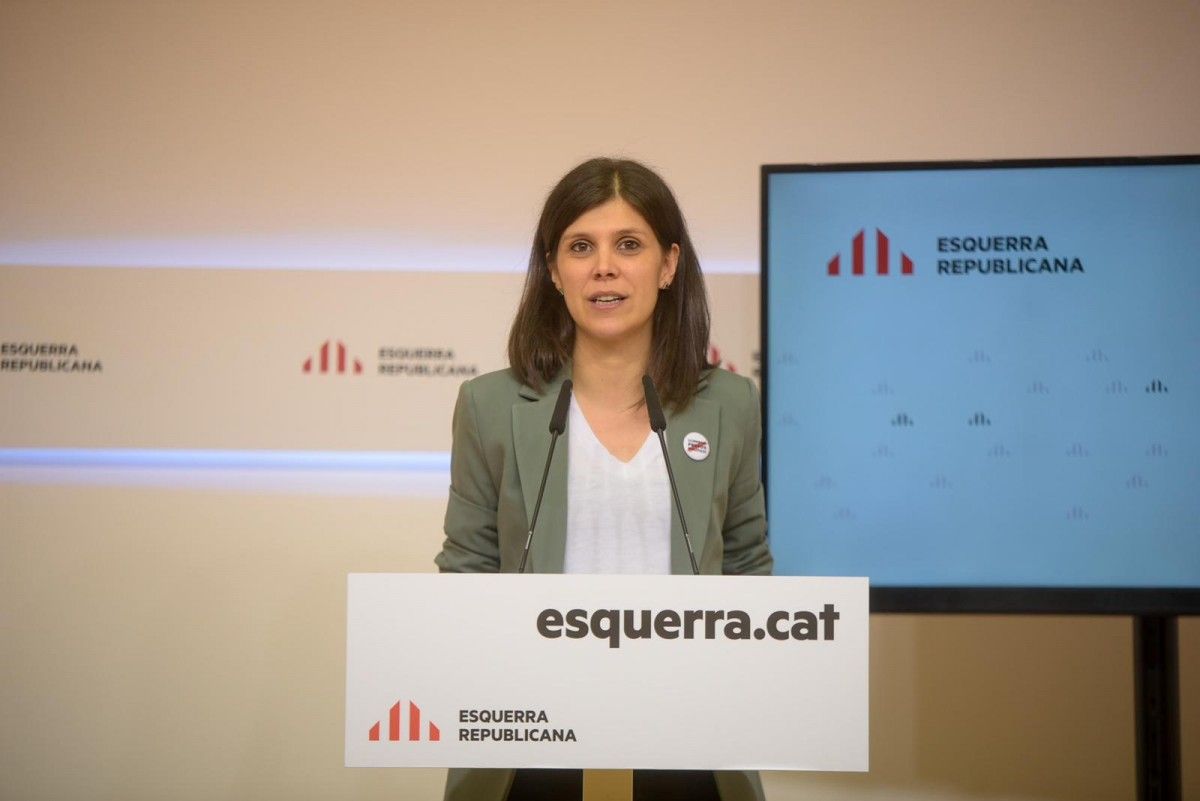 Marta Vilalta, portaveu d'ERC, aquest dilluns en roda de premsa. 