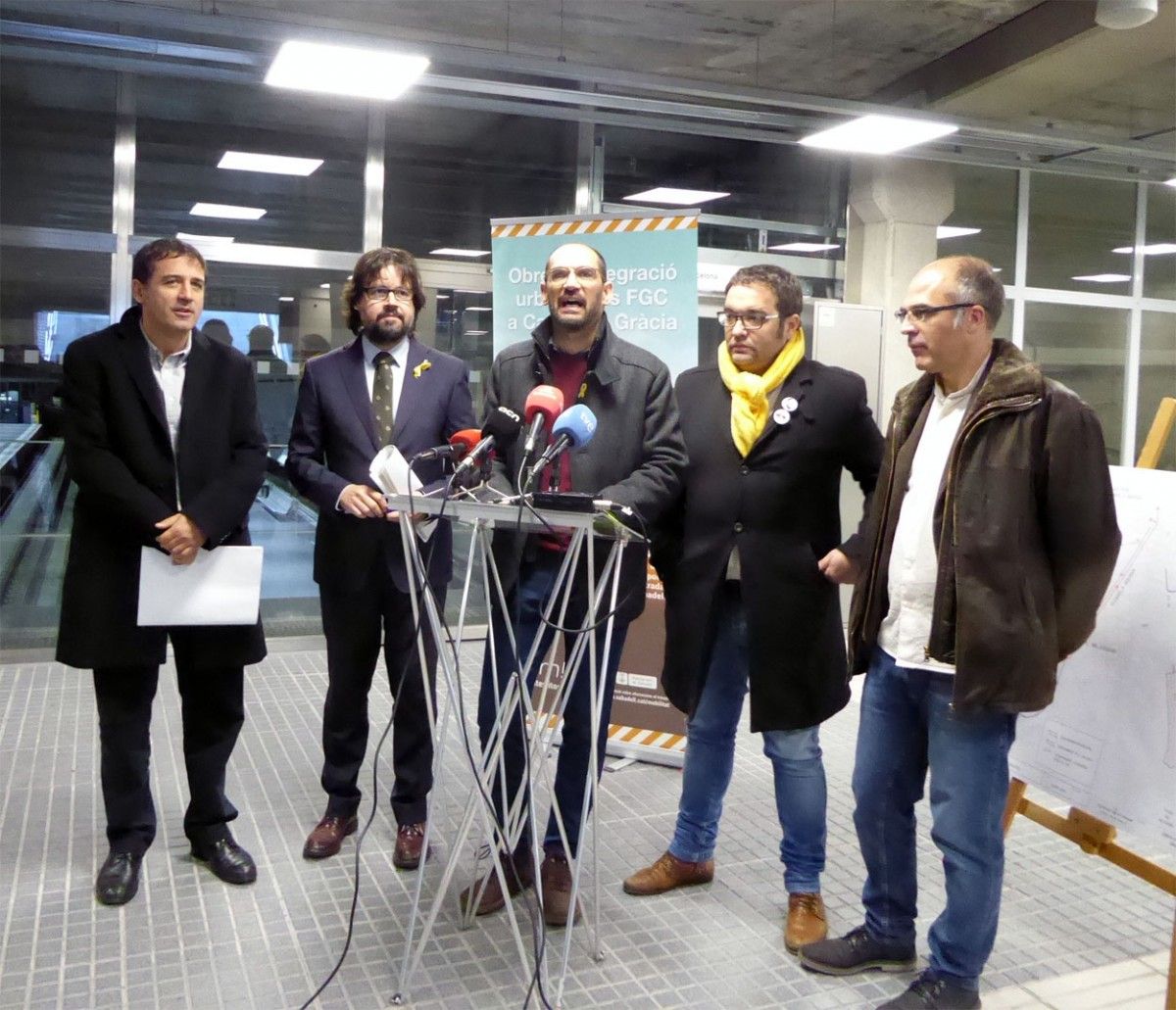 L'alcalde de Sabadell, Maties Serracant, explicant l'arrencada de les obre 