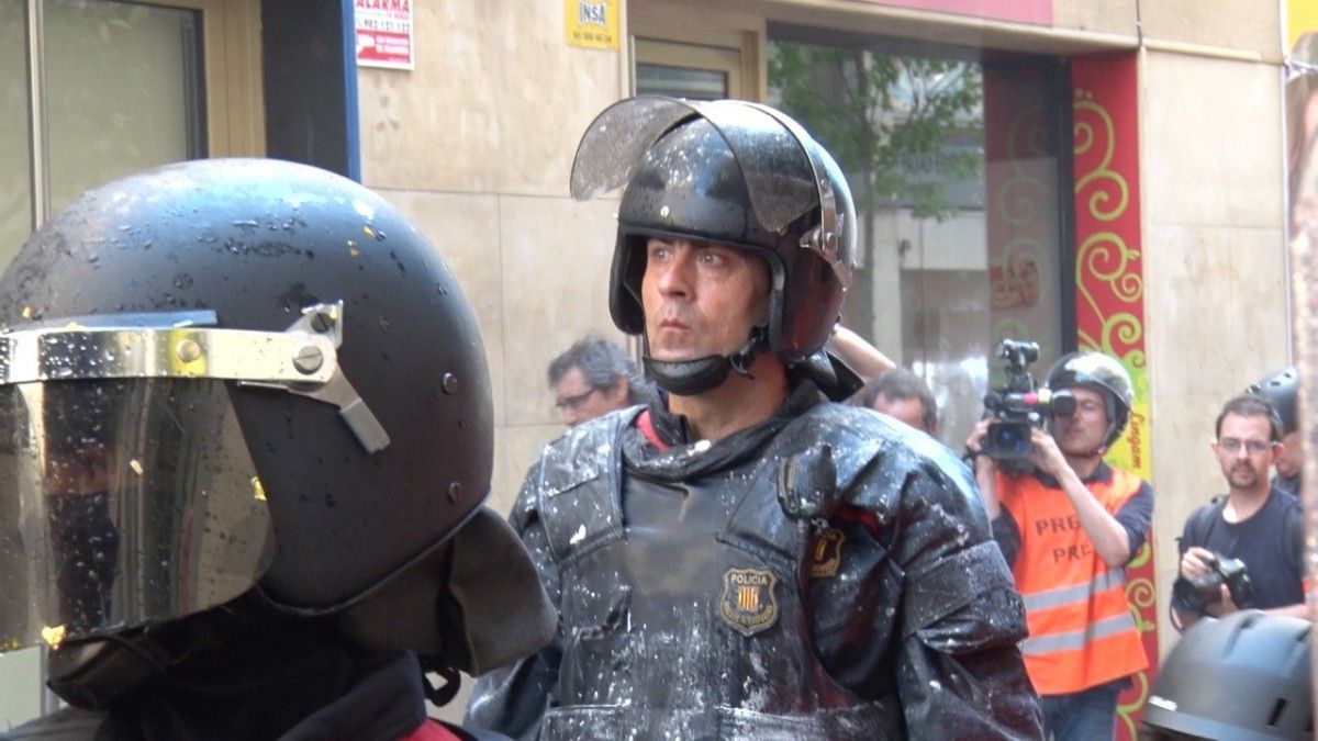 Jordi Arasa, en el desallotjament d'una manifestació recent