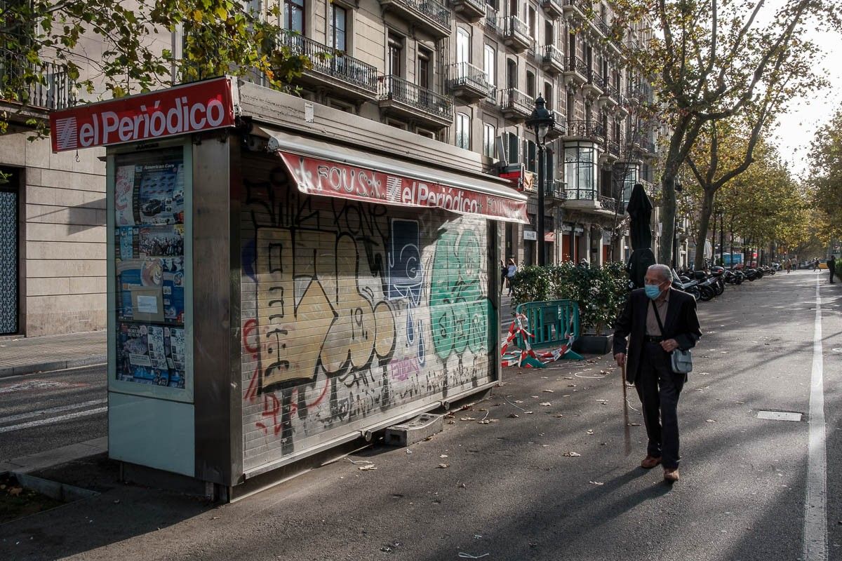 Un quiosc tancat, a Barcelona