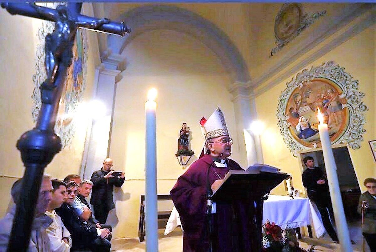 El bisbe de Solsona, durant la missa.