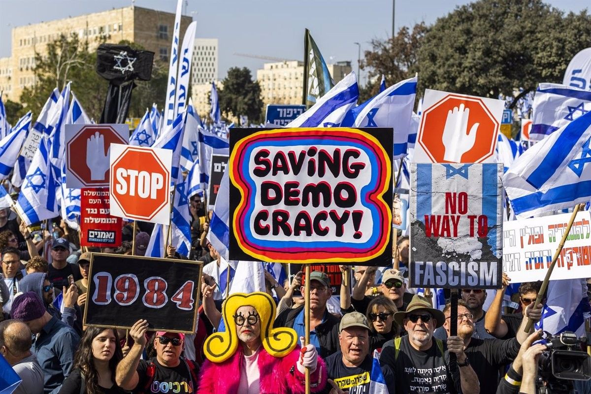 Una de les moltes manifestacions contra Netanyahu a Tel Aviv.
