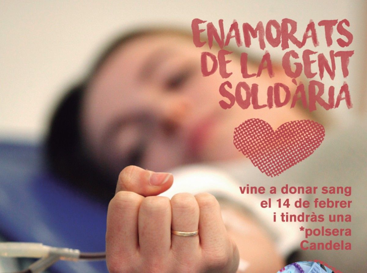 Cartell de la campanya de donació de sang per Sant Valentí 