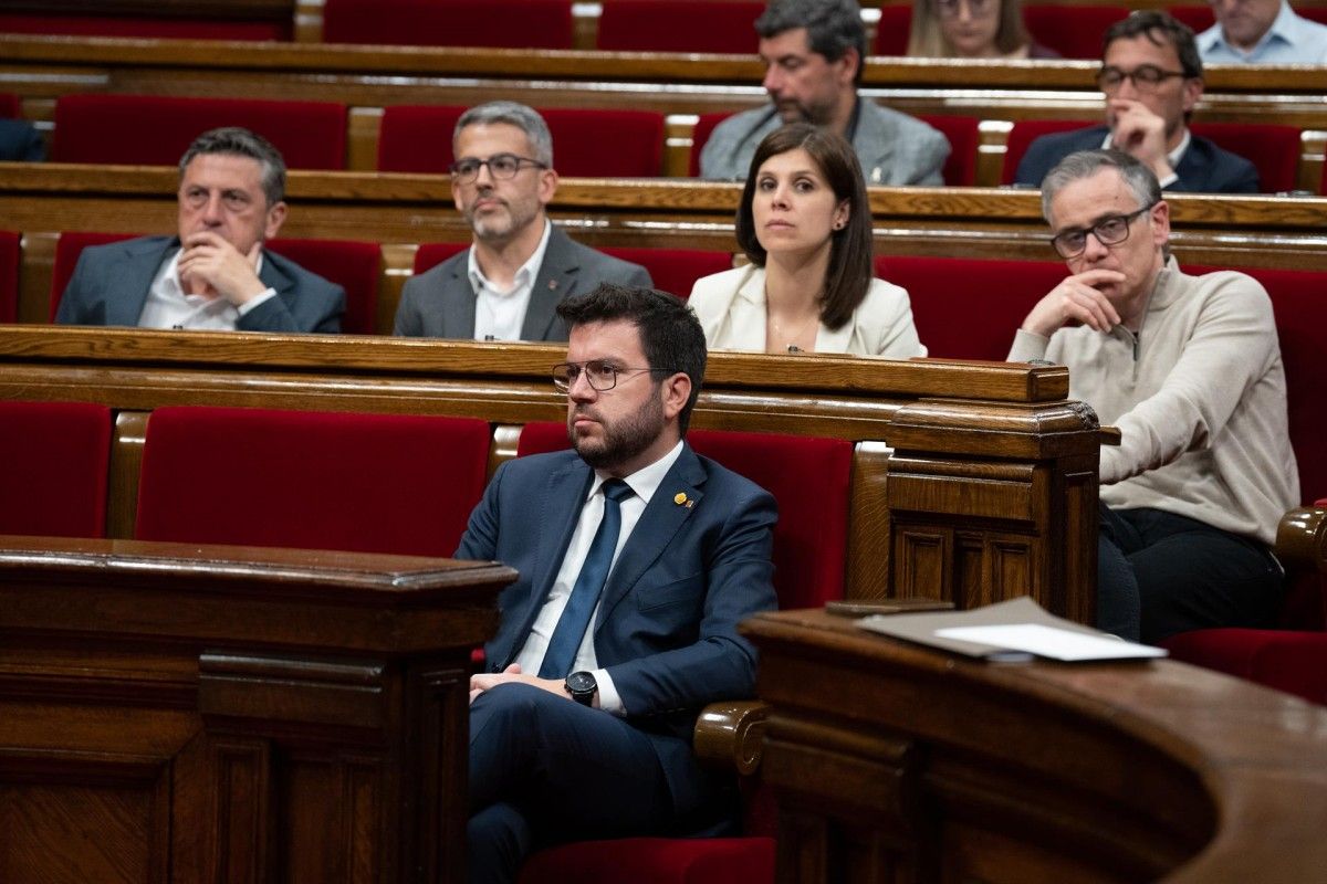 Pere Aragonès, aquest dimecres al ple del Parlament.