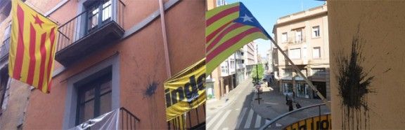 Les dues seus, CUP i ERC, de Girona, atacades.