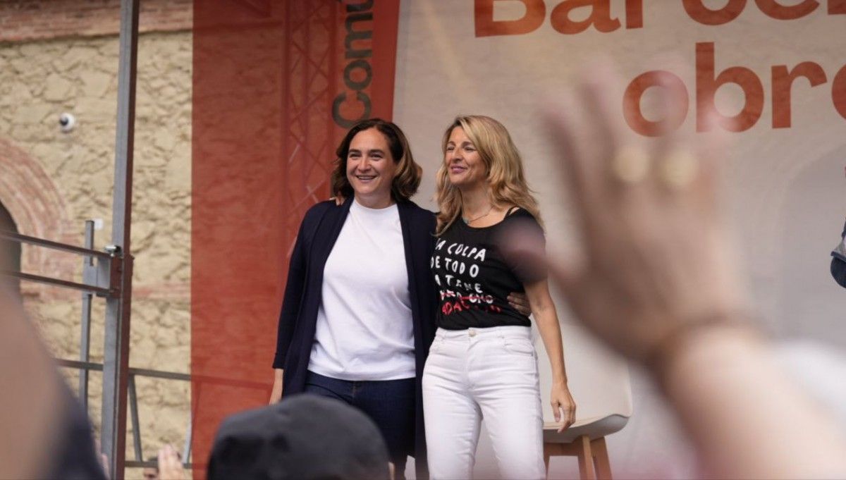 Ada Colau i Yolanda Díaz, en el primer gran acte de campanya, a Nou Barris