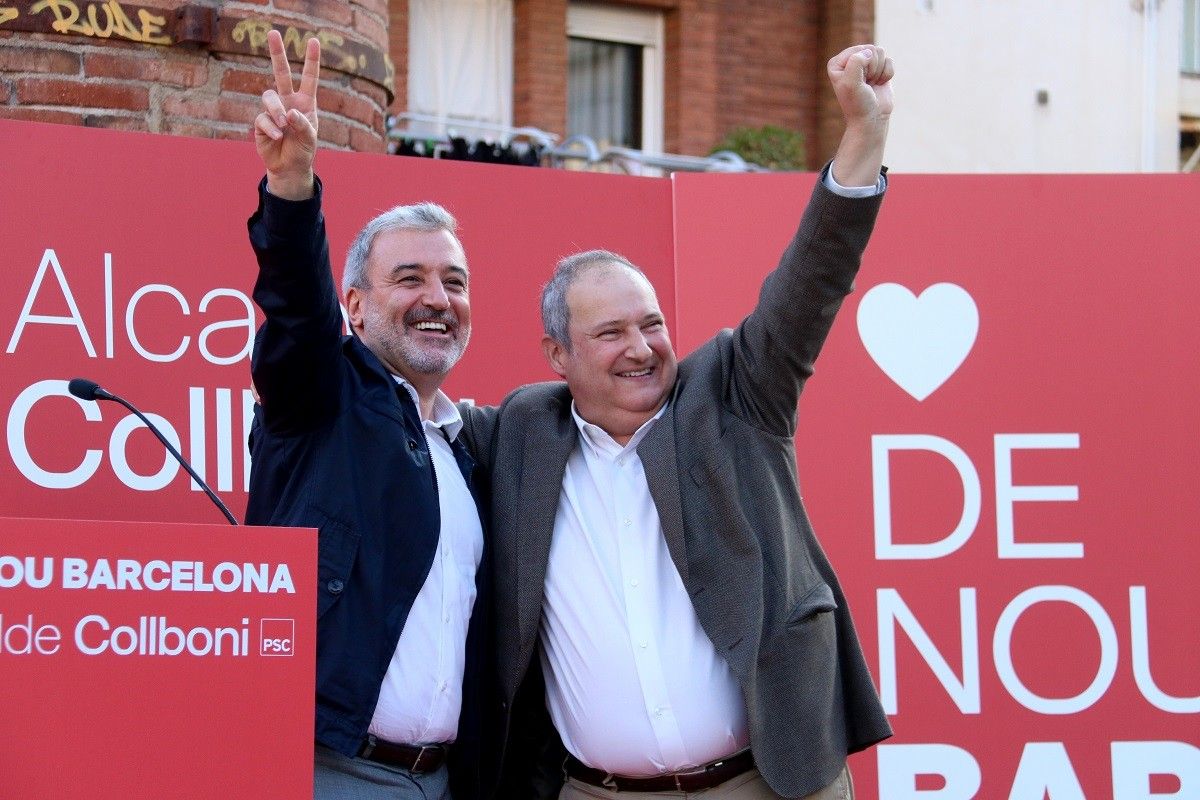 Jaume Collboni i Jordi Hereu, aquest dimarts al barri de les Corts
