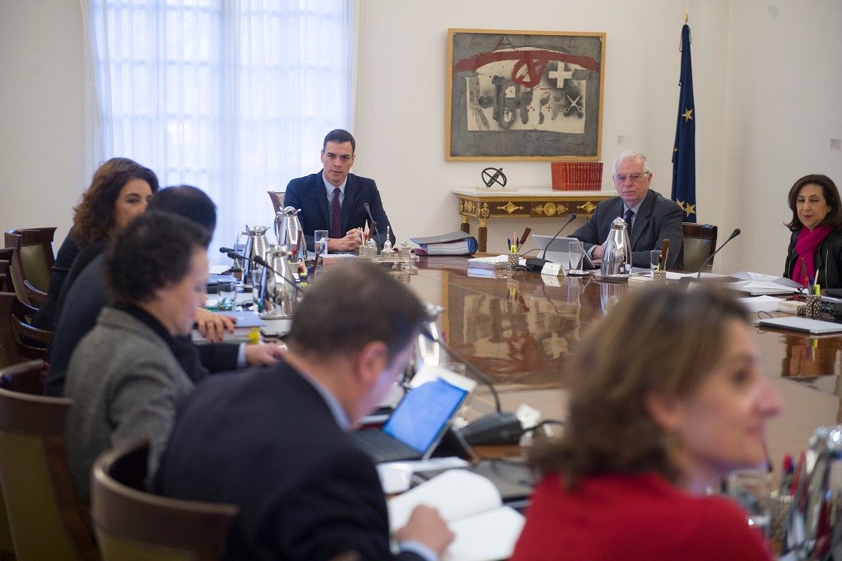 El president del govern espanyol, Pedro Sánchez, reunit al consell de ministres