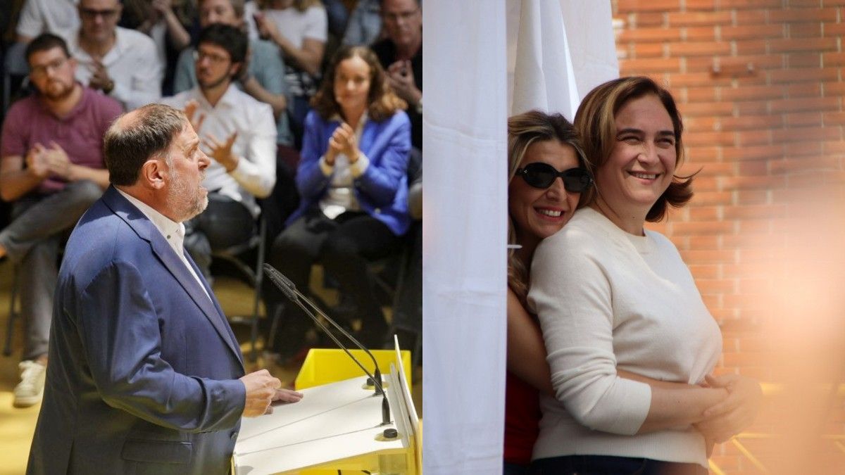 Junqueras, Colau i Díaz, protagonistes d'aquest dissabte de campanya electoral.