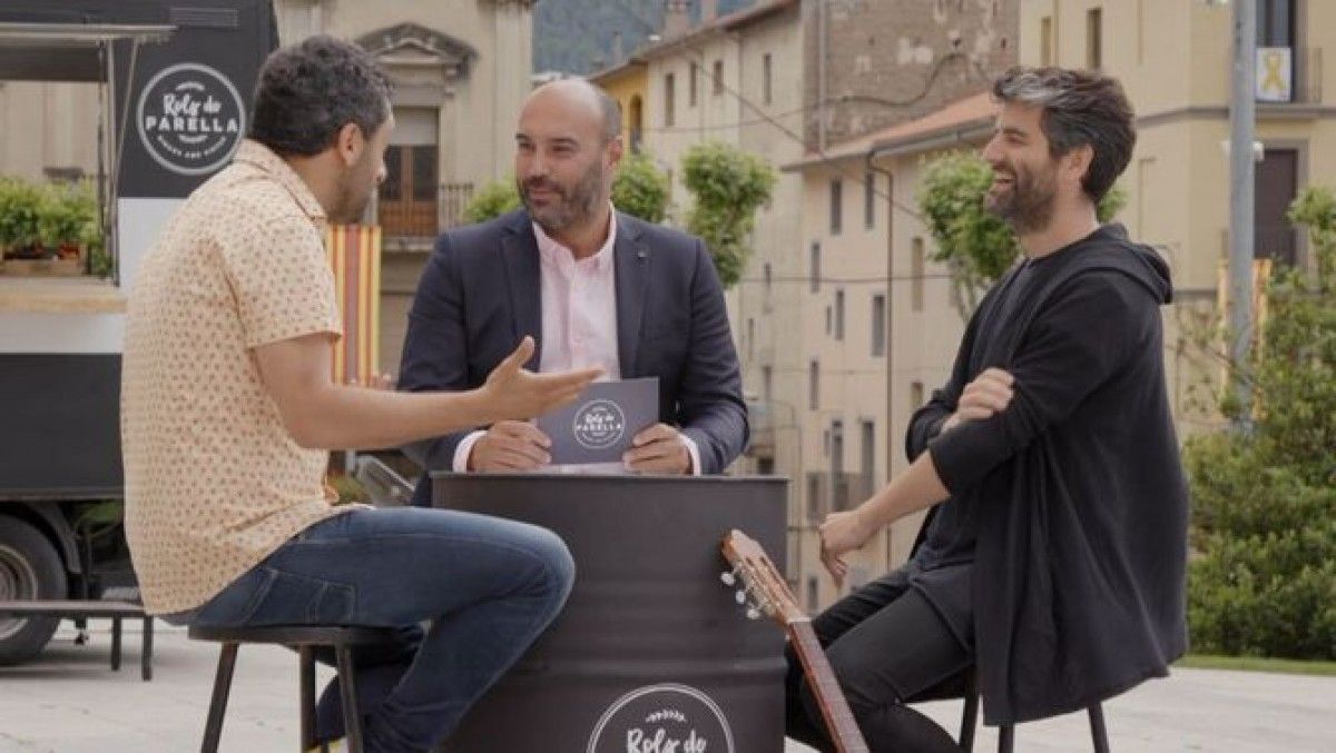 Joan Dausa, Joan Enric Barceló i Llucià Ferrer en el programa ''Rols de Parella'' de Ripoll