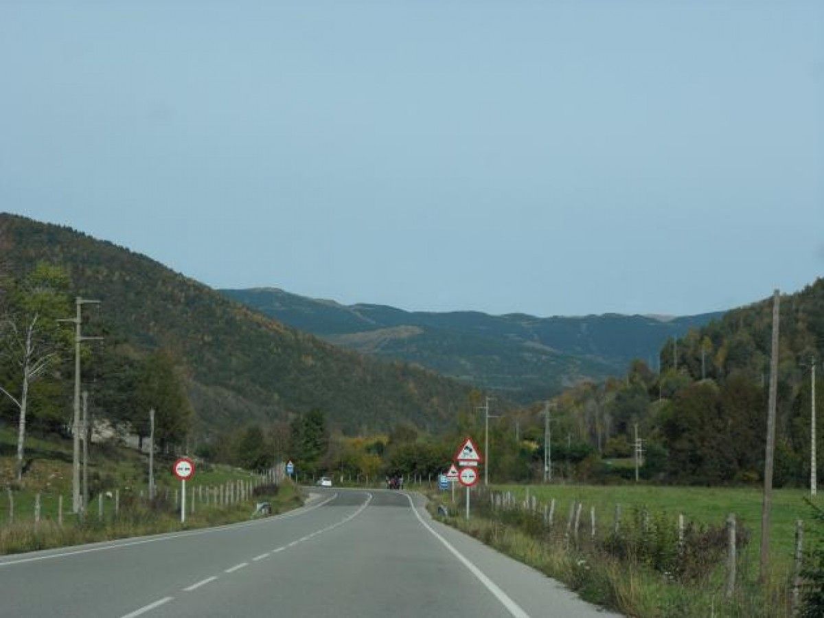 La carretera entre Sant Pau de Segúries i Camprodon
