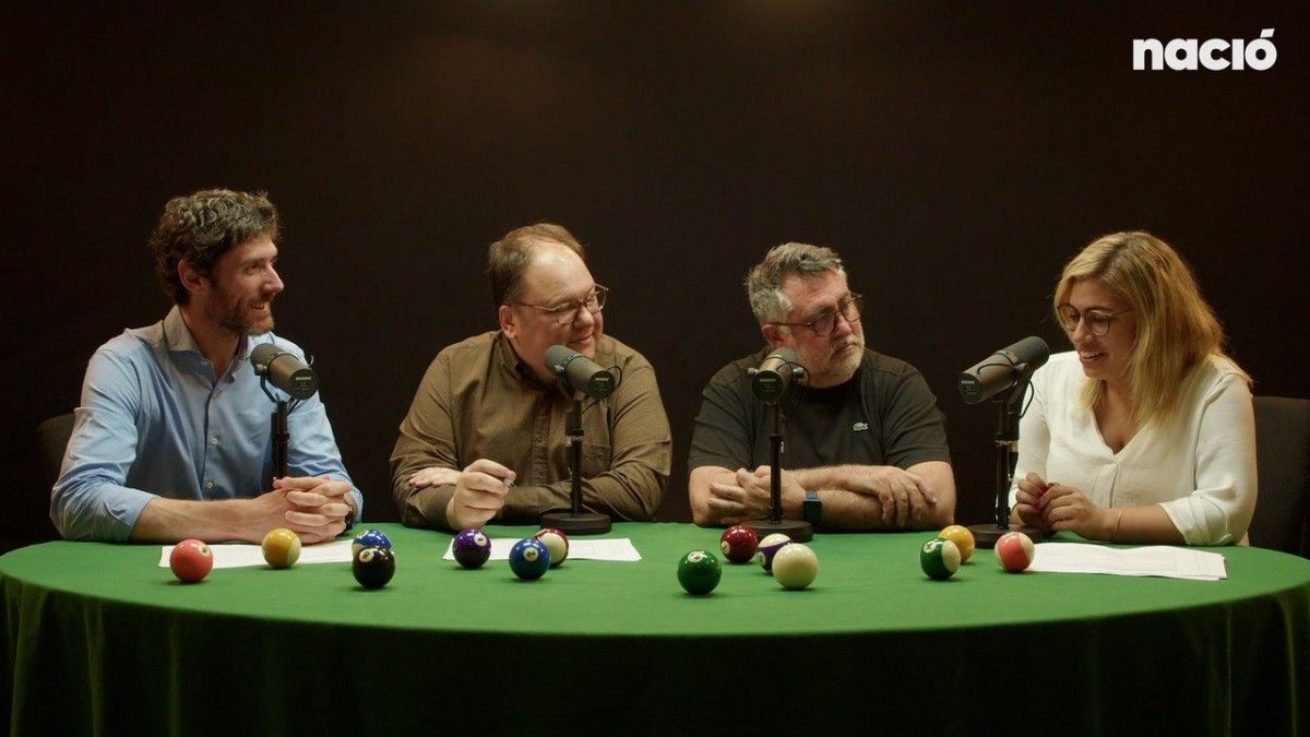 Oriol March, Ferran Casas, Joan Puigcercós i Carme Rocamora, al tercer episodi de l'«Snooker»