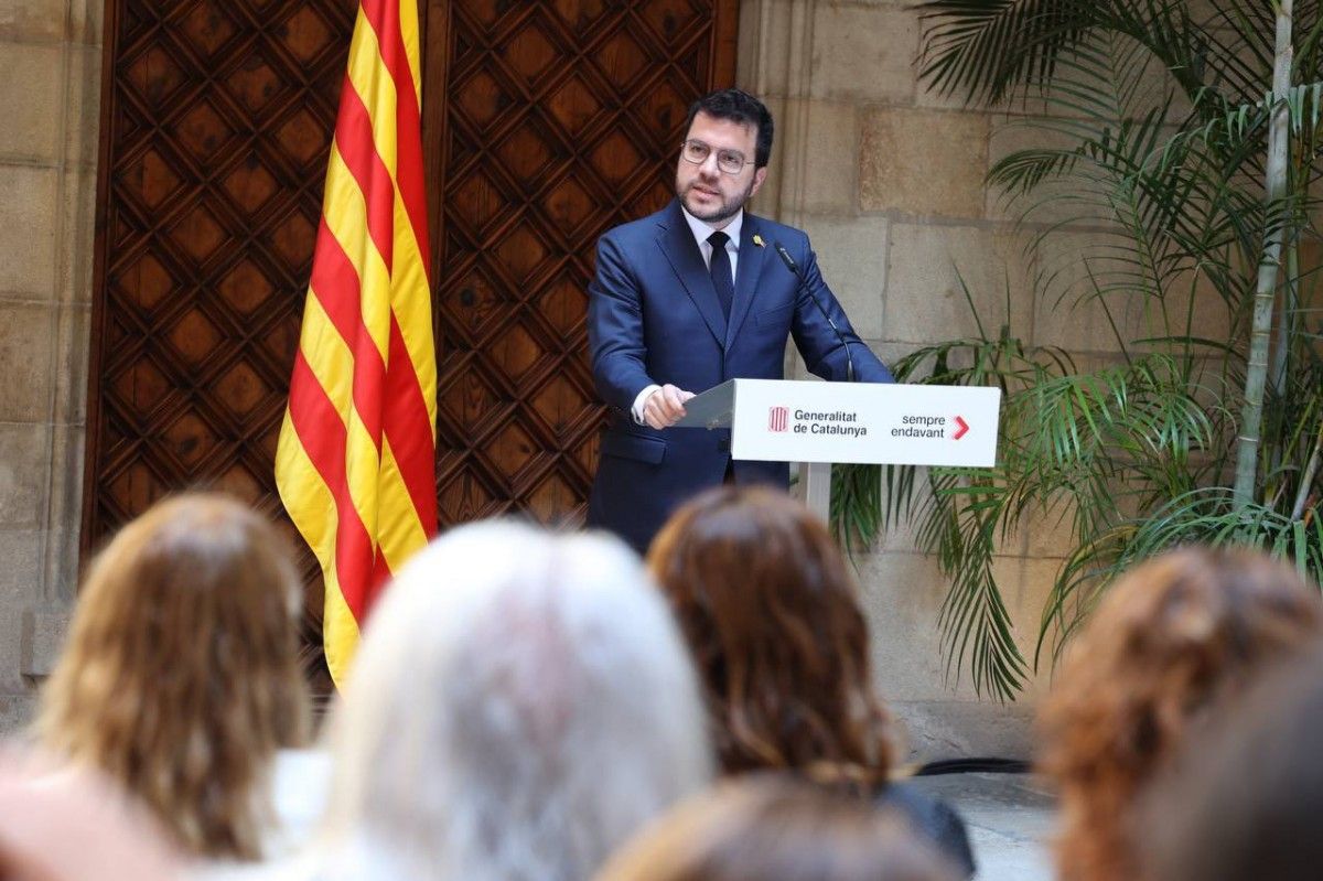 El president de la Generalitat, Pere Aragonès, aquest divendres.