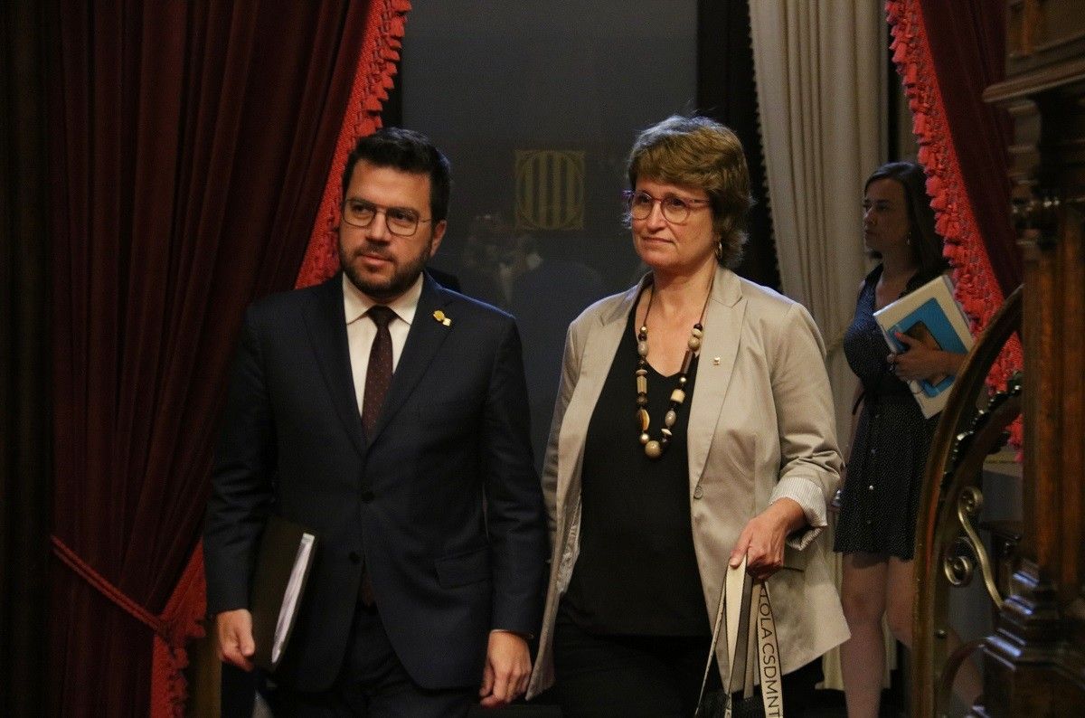 El president Pere Aragonès i la consellera Anna Simó, aquest dimarts